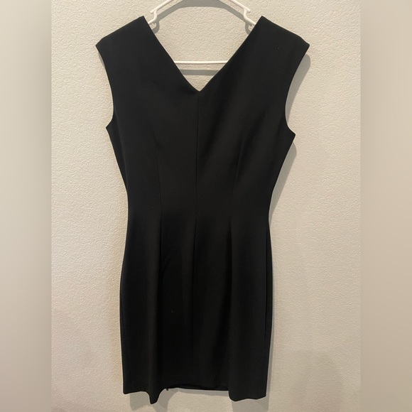 Black Calvin Klein BodyCon Mini Dress Gold Zipper Size 4 - Picture 7 of 11